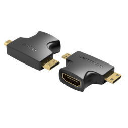 Adaptador 2 em 1 Mini HDMI + Micro HDMI para HDMI Fêmea 4K Full HD 3D - Vention