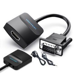 Adaptador Conversor VGA para HDMI com Saída de Áudio 3.5mm P2 e Alimentação USB 1080p - Vention