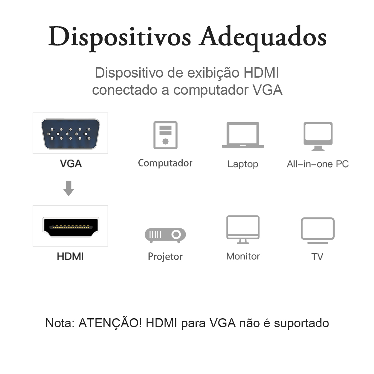 Adaptador Conversor VGA para HDMI com Saída de Áudio 3.5mm P2 e Alimentação USB 1080p - Vention - Imagem 4