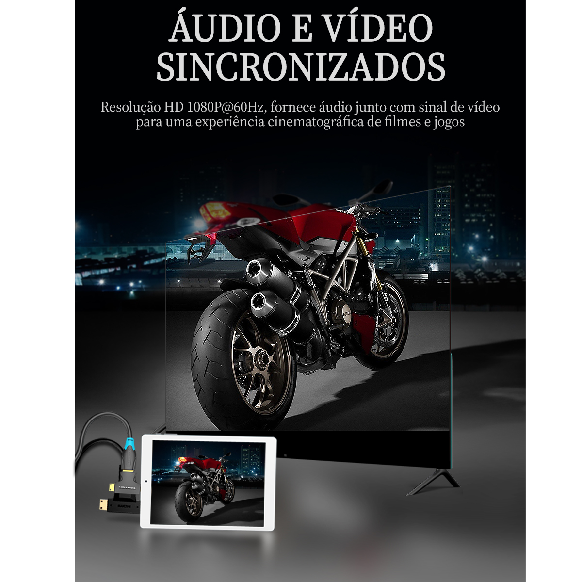 Adaptador 2 em 1 Mini HDMI + Micro HDMI para HDMI Fêmea 4K Full HD 3D - Vention - Imagem 6