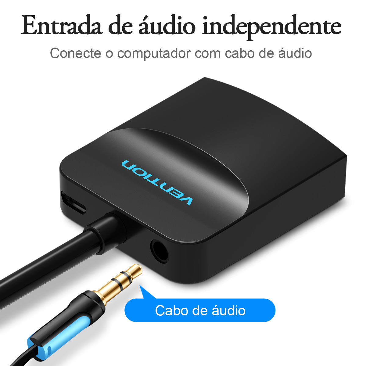 Adaptador Conversor VGA para HDMI com Saída de Áudio 3.5mm P2 e Alimentação USB 1080p - Vention - Imagem 6